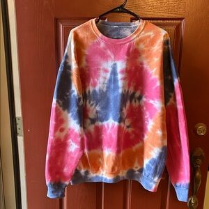 Orange/Pink/Blue Star Tie-Dye Sweatshirt